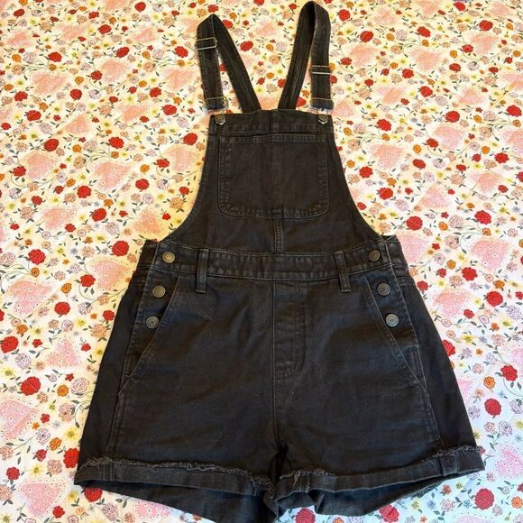 Madewell Adirondack Short Overalls in Washed Black - Picture 6 of 8